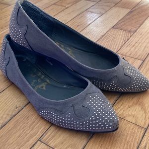 REBEL💫 Women’s Gray with Gold Beading Ballerina Slipper Shoes